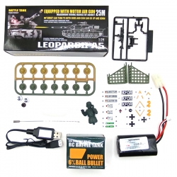 Czołg zdalnie sterowany ASG/IR/dźwięk/para 1:24 German Leopard II A5 RTR 2.4Ghz - Heng Long 3809-1